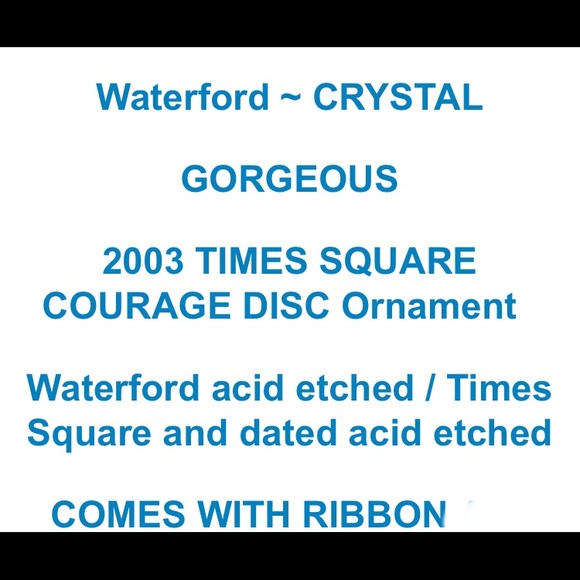 Waterford Crystal Courage 2003 Times Square Disc Ornament In Perfect Condition - Picture 8 of 9